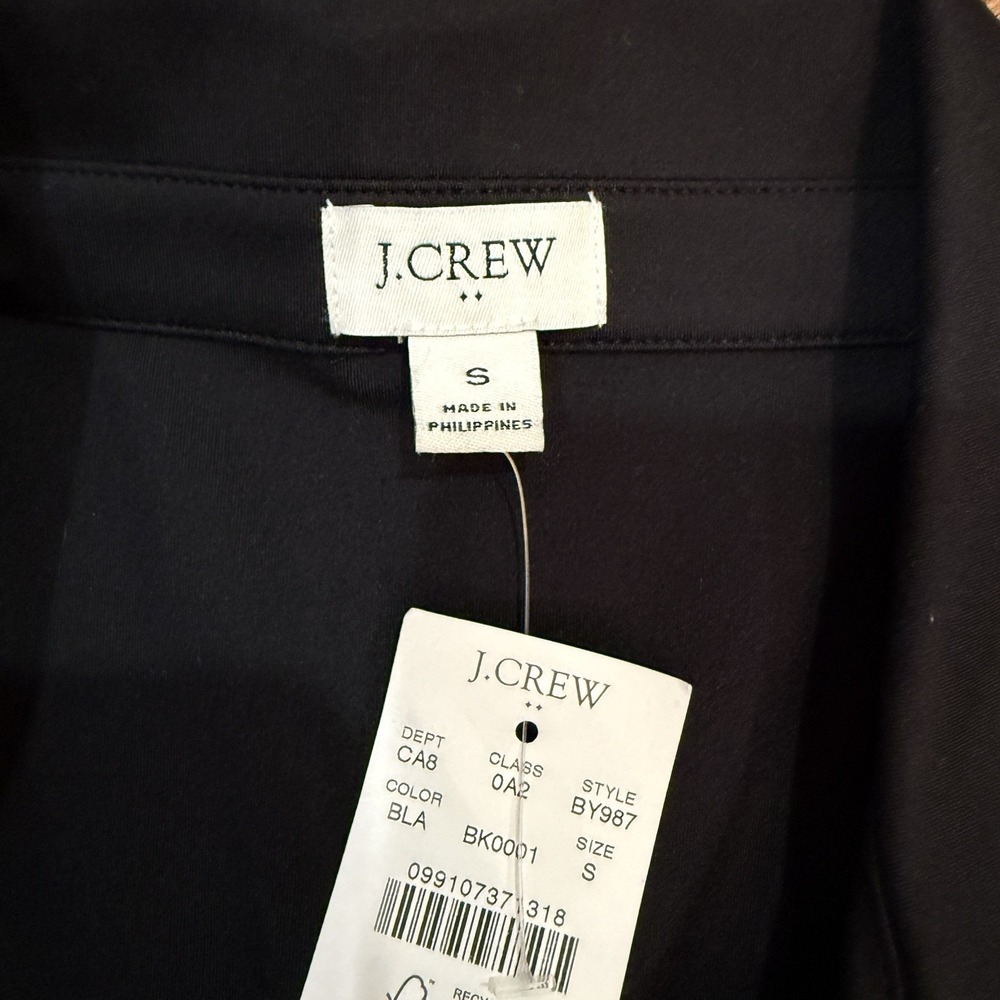 J.Crew NWT Polo Sleeveless Active Dress Black V Neck Collard Short NEW Small S - Picture 2 of 3